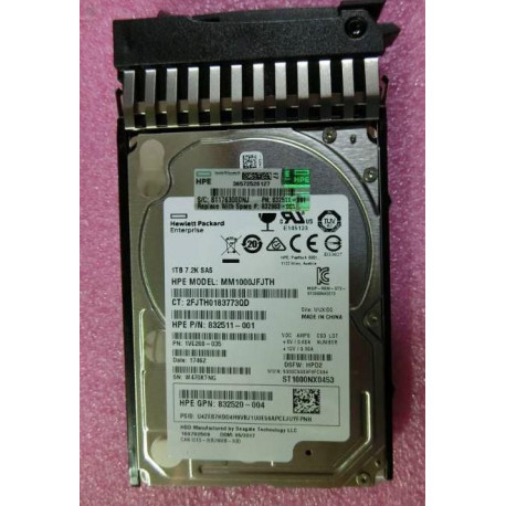 Hewlett Packard Enterprise 1TB 12G SAS MDL 7.2K SFF Reference: 832983-001