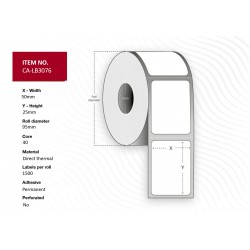 Capture Label 50x25, Core 40, Référence: CA-LB3076