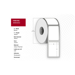 Capture Label 56x30, Core 21 Ø 39 mm. Reference: W126270379