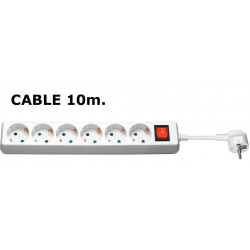 MicroConnect 6-way Schuko Socket 10M White Reference: GRU00610W
