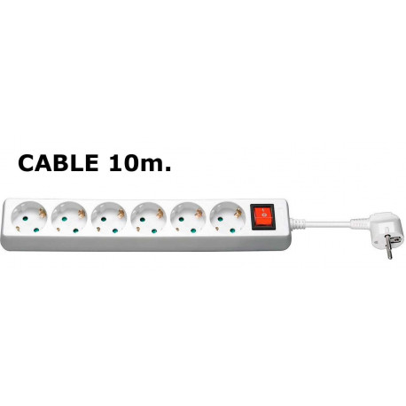 MicroConnect 6-way Schuko Socket 10M White Reference: GRU00610W