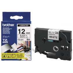 Brother P-Touch Tape Black on White Reference: TZ231