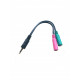 MicroConnect Adapter 3.5mm - 2x3.5mm M-F Reference: AUDALS015