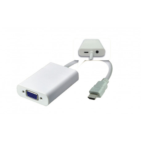 MicroConnect Adapter HDMI - VGA M/F, White Reference: HDMVGA2