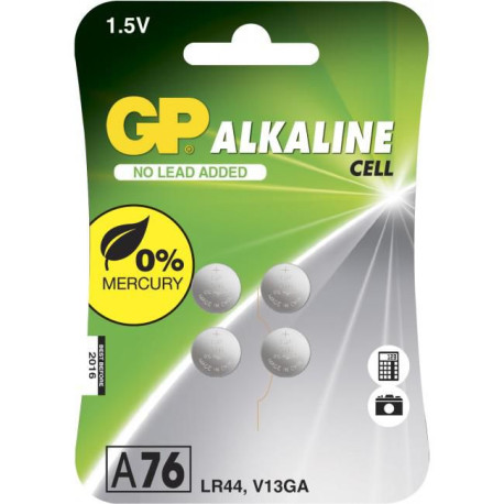 GP Batteries GP ALKALINE BUTTON CELL LR44 Reference: 103183-GP