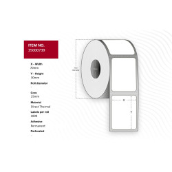 Capture Label 70x30 - Core 25. White. Référence: 35000739