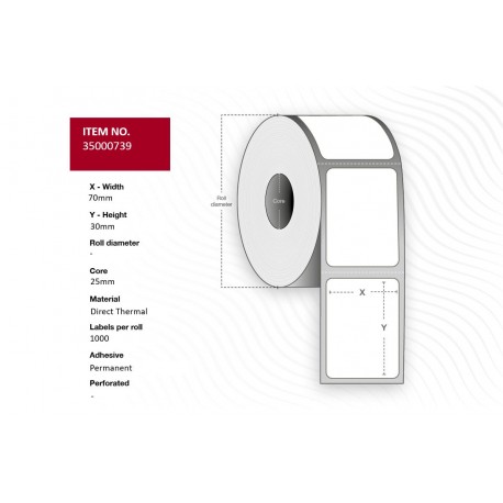 Capture Label 70x30 - Core 25. White. Référence: 35000739