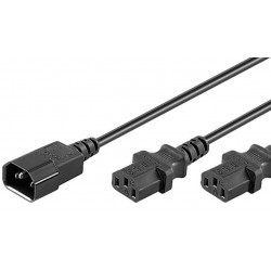 MicroConnect Power Cord C13x2 - C14 1.2m Reference: PE061312