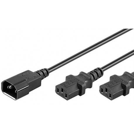 MicroConnect Power Cord C13x2 - C14 1.2m Reference: PE061312