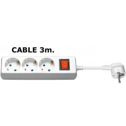 MicroConnect 3-way Schuko Socket 3M White Reference: GRU0033WS