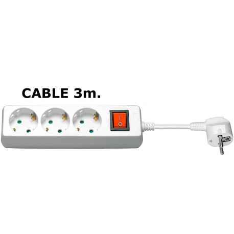 MicroConnect 3-way Schuko Socket 3M White Reference: GRU0033WS