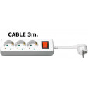 MicroConnect 3-way Schuko Socket 3M White Reference: GRU0033WS
