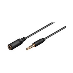 MicroConnect 3.5mm 4-pin 3m M-F Black Ref: IPOD005B