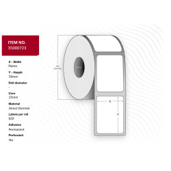 Capture Label 76x50 - Core 25. White. Référence: W129131309