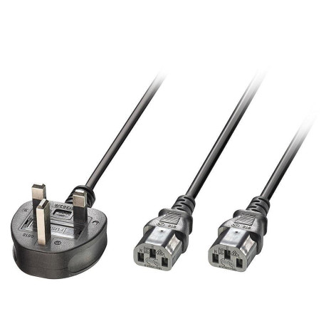 Lindy 2.5M Uk 3 Pin Plug To 2X C13 Reference: W128370871