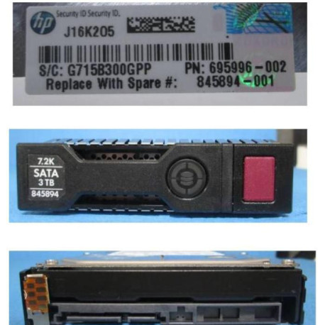 Hewlett Packard Enterprise DRV HD 3TB 6G 7.2K 3.5 SATA Reference: 845894-001
