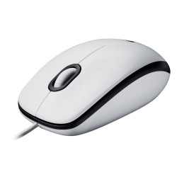 Logitech M100, Corded mouse, White Référence: 910-005004