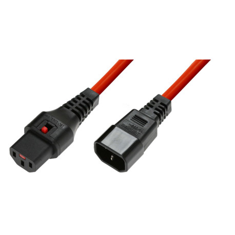 MicroConnect IEC Lock C13 to C14, 1m, Red Reference: W128918233