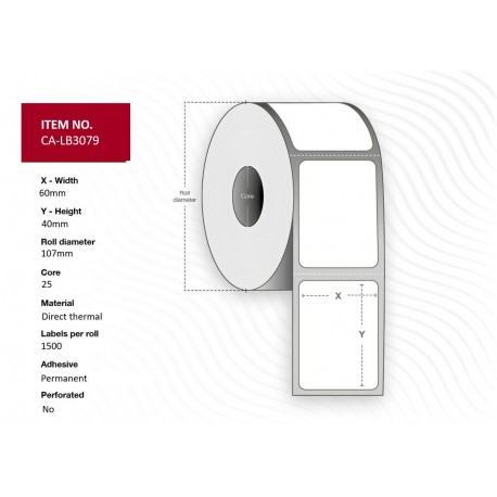 Capture Label 60x40, Core 25, Référence: CA-LB3079