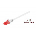 MicroConnect U/UTP CAT6 3M White 10 Pack Reference: V-UTP603WVP