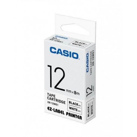 Casio Black on White 1 Pack 12mmx8m Référence: XR12WE1