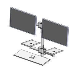 Ergonomic Solutions Wall mounted pole with dual Référence: W127006269