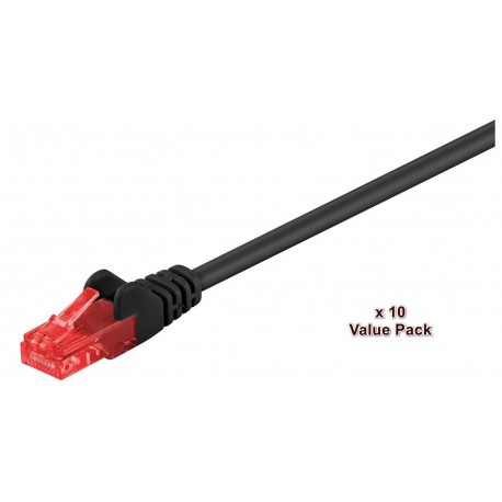 MicroConnect U/UTP CAT6 1M Black 10 Pack Référence: V-UTP601SVP