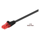 MicroConnect U/UTP CAT6 1M Black 10 Pack Référence: V-UTP601SVP