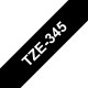 Brother TZE345 18MM WHITE ON BLACK 