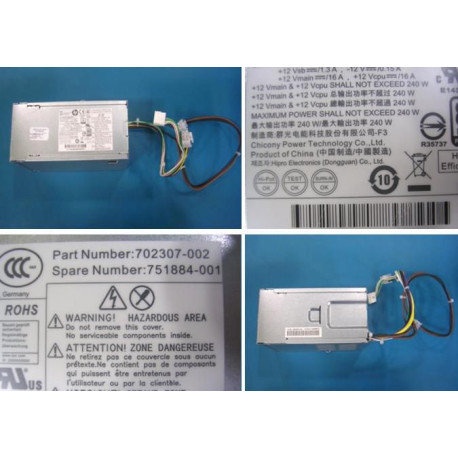 HP Power supply 240w Reference: 751884-001