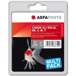 AgfaPhoto Ink B/C/M/Y 4x11 ml. Référence: APCCLI551XLSET