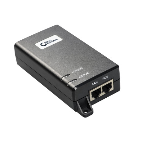 MicroConnect 30W 802.3af/at PoE Injector UK Reference: POEINJ-30W-UK