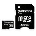 Transcend MicroSD Card SDHC 8GB + Adapte Reference: TS8GUSDHC10