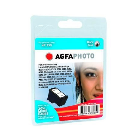 AgfaPhoto Ink Black, HP No. 339 Reference: APHP339B