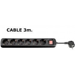 MicroConnect 6-way Schuko Socket 3M Black Reference: GRU0063B