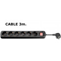 MicroConnect 6-way Schuko Socket 3M Black Reference: GRU0063B