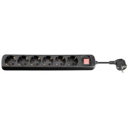 MicroConnect 6-way Schuko Socket 1.8M Black Reference: GRU006B