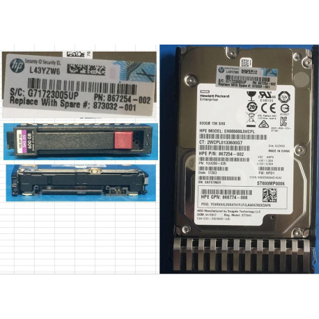 Hewlett Packard Enterprise HDD 600GB 12G 15K SFF SAS Reference: W126430444 [Reconditionné par le constructeur]