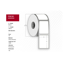 Capture Label 60 x 60 - Core 25. Reference: 65000996
