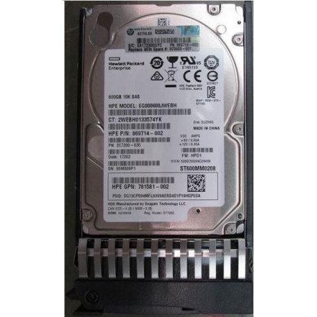 Hewlett Packard Enterprise HDD 600GB 12G 10K SFF SAS ST Reference: 873035-001