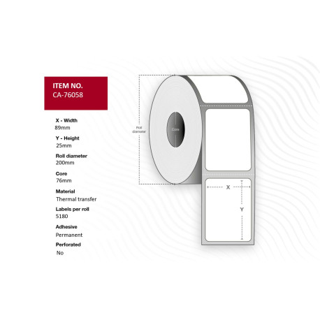 Capture Label 89x25mm, Core 76mm. Reference: W128494642