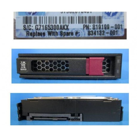 HP 8TB SATA 12GB/s 7.2K 512e SFF Référence: 834132-001